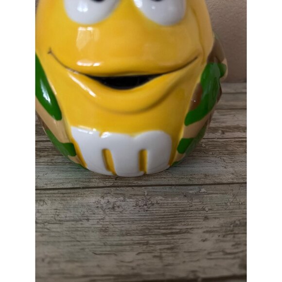 M&M’s Yellow Camo Cookie Jar Galerie Mars Licensed Ceramic w/Lid - Picture 4 of 13